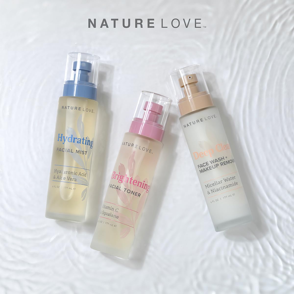 Nature Love Hydrating Facial Cleanser with Hyaluronic Acid & Blueberry Extract | Gently Exfoliates & Hydrates, (6 Fl Oz)