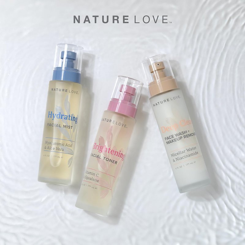Nature Love Hydrating Facial Cleanser with Hyaluronic Acid & Blueberry Extract | Gently Exfoliates & Hydrates, (6 Fl Oz)