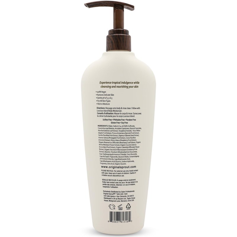 Original Sprout Island Bliss Moisturizing Body Wash for All Skin Types Including Sensitive & Dry Skin, Hydrating Body Wash with Calendula & Rosemary Extracts, Sulfate Free, Coco Mango Scent, 24 fl oz