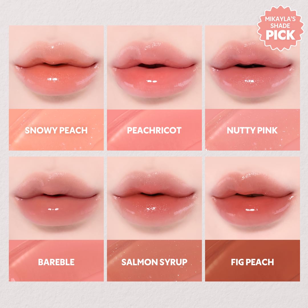 TIRTIR [*Mini Size Waterism Tinted Lip Gloss #24 Lovably, 0.06 Fl Oz – Kiss Ready Lipgloss, 12H Long Lasting Non Sticky Natural Tinted Glow Korean Multiuse Cheek and Lip Tint for Women gift