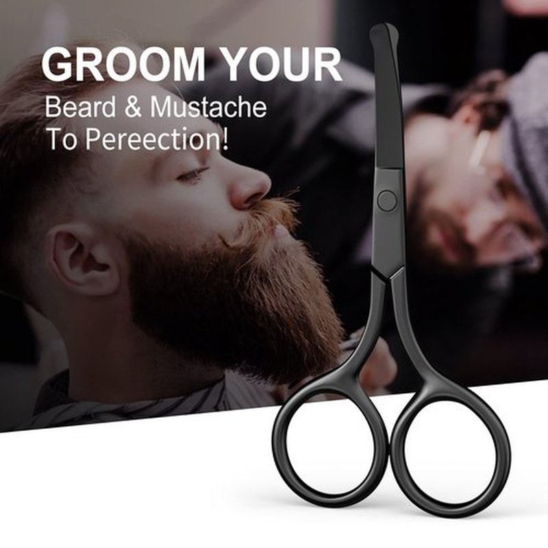 Upgraded Eyebrow Scissors, Small Scissors, Nose Hair Scissors Round Tip Design, Will Not Hurt The Nasal Cavity. Professional Grooming Scissors for Hair, Eyelashes, Nose, Eyebrow Trimming, Mustache