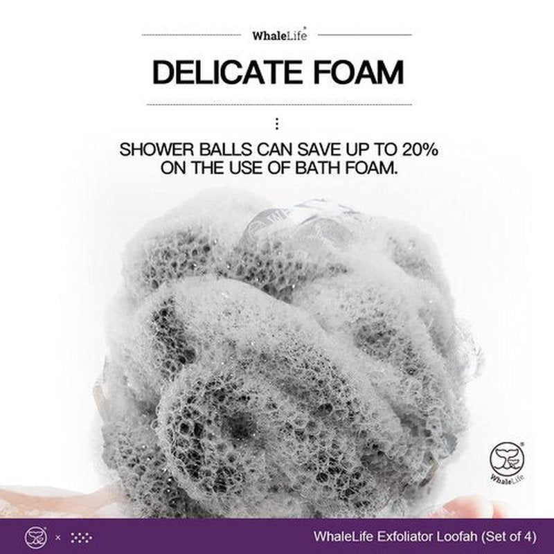 Loofah Sponge Bath Sponge for Women Men 4 Pack (Gray Rough Surface)
