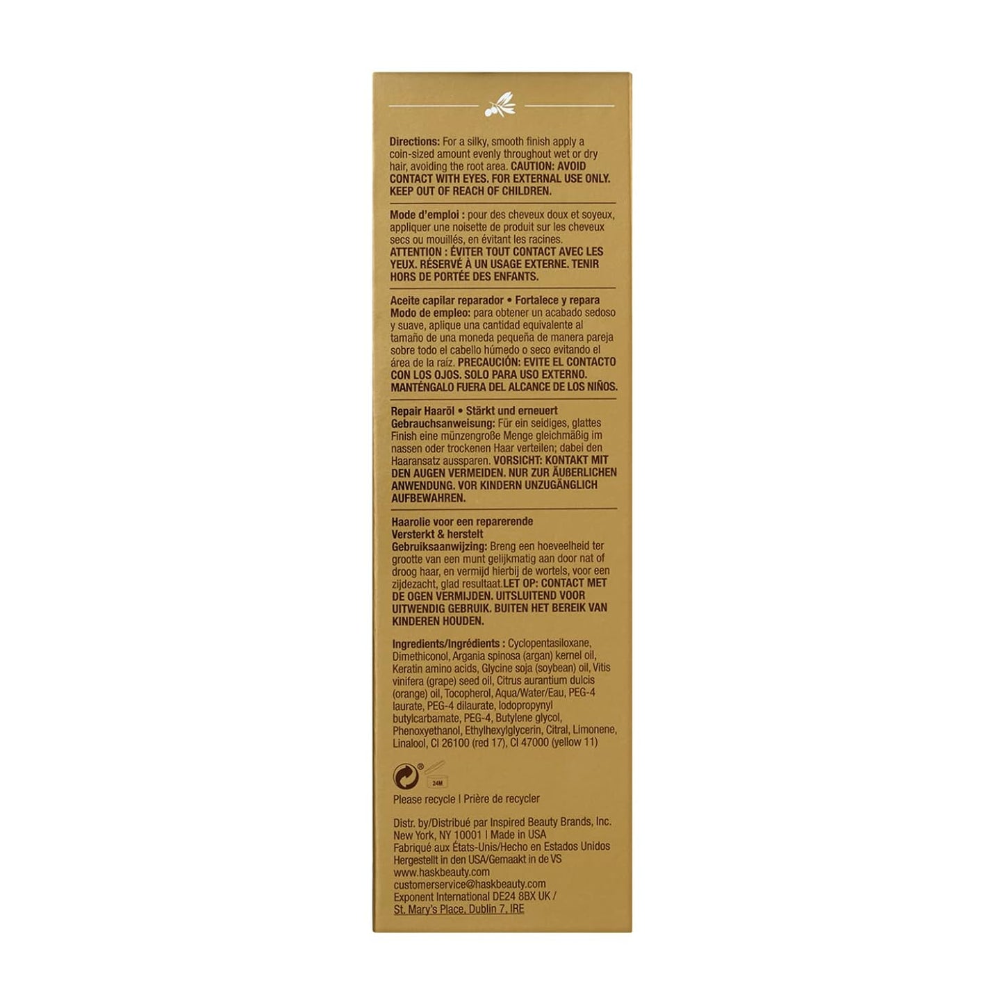 Hask Argan Oil Repairing Shine Hair Oil 5/8 oz (Pack of 12)