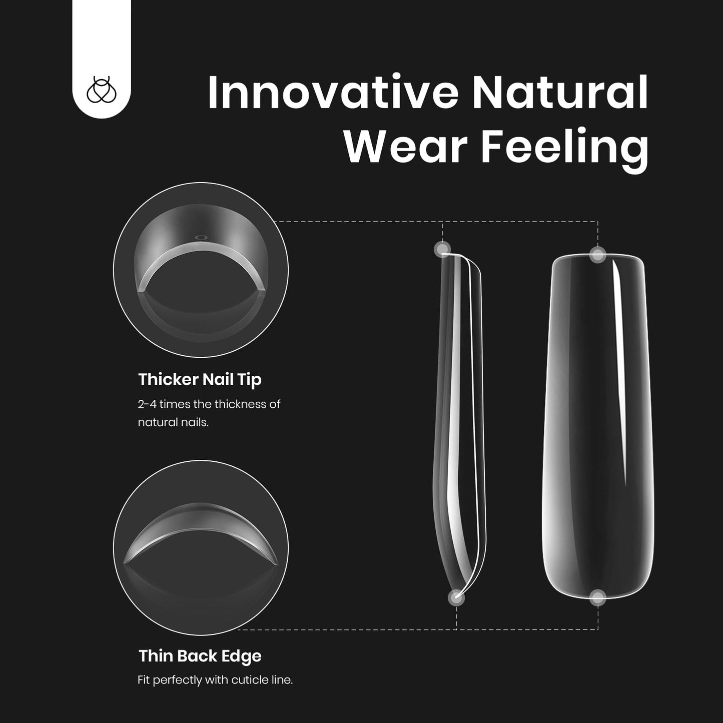 Beetles Gel Nail Kit Easy Extension Set, Long Square Pre Shaped 240 Pcs Clear False Acrylic Nails Tips with 5 In 1 Nail Glue Innovative UV Led Lamp DIY Manicure Salon at Home