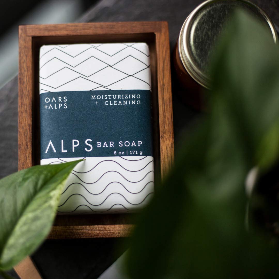 Oars + Alps Blue Charcoal Exfoliating Men's Bar Soap, Dermatologist Tested and Made with Clean Ingredients, Travel Size, 3 Pack, 6 Oz Each