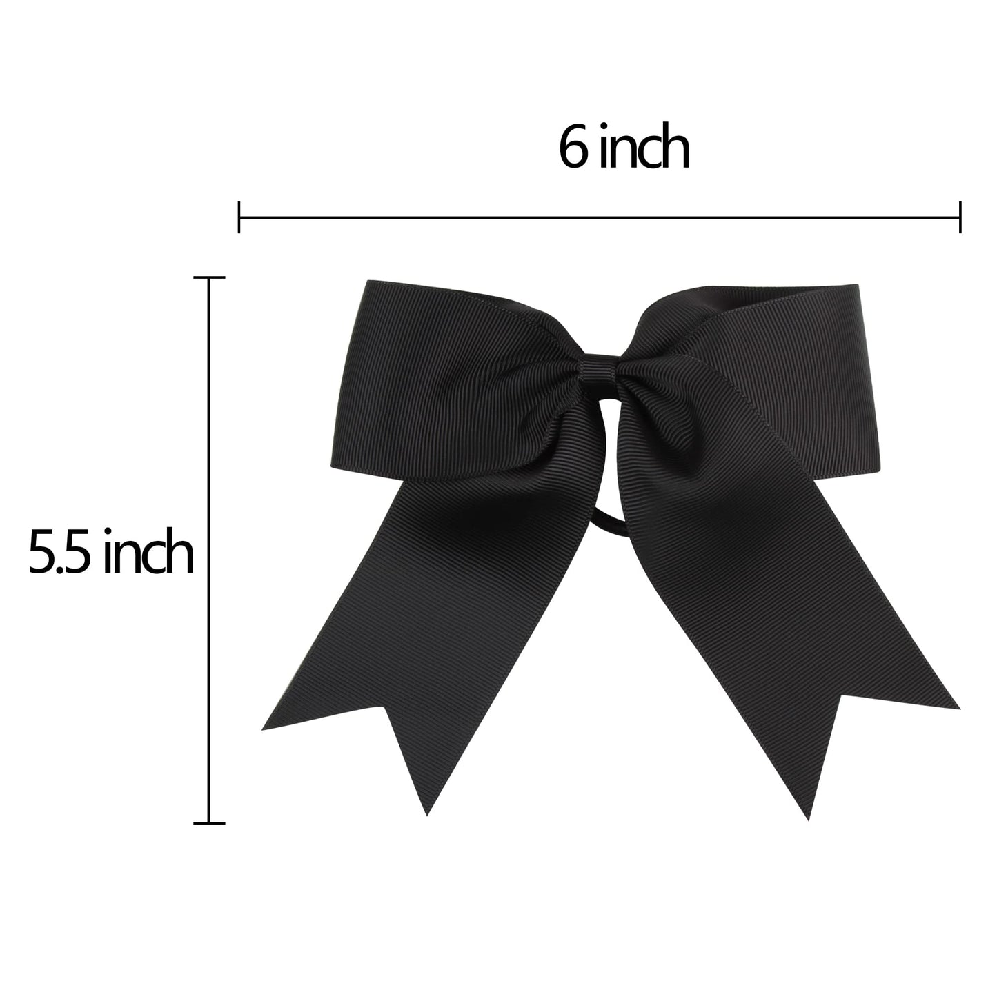 Cheer Bows 6 Inch Ponytail Holder Hair Tie 16 Pcs Hair Bow Cheerleader Bows Hair Tie (Shocking Hot Pink)