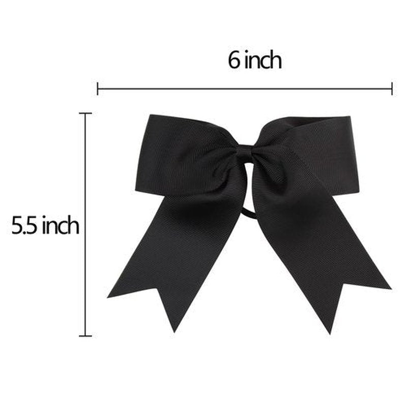 Cheer Bows 6 Inch Ponytail Holder Hair Tie 16 Pcs Hair Bow Cheerleader Bows Hair Tie (Pink)
