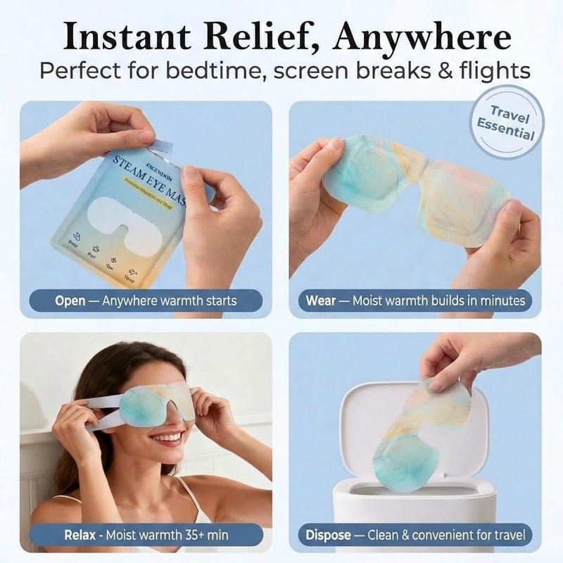 FACEMOON 16 Packs Self Heating Steam Eye Masks: