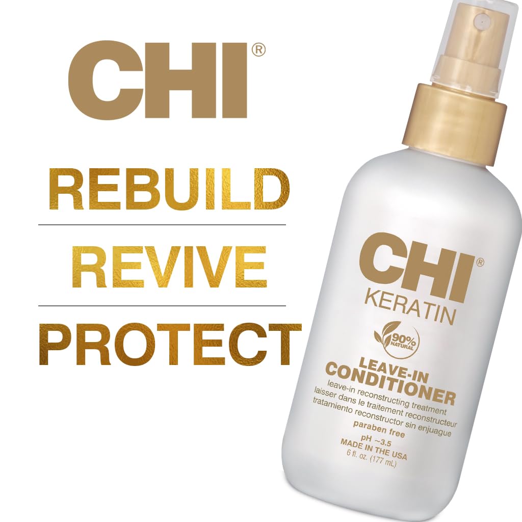 CHI Keratin Reconstructing Shampoo, Delivers Healthier Hair, Adds Shine & Helps Prevent Future Breakage, Sulfate, Paraben, & Cruelty-Free, 32 Oz