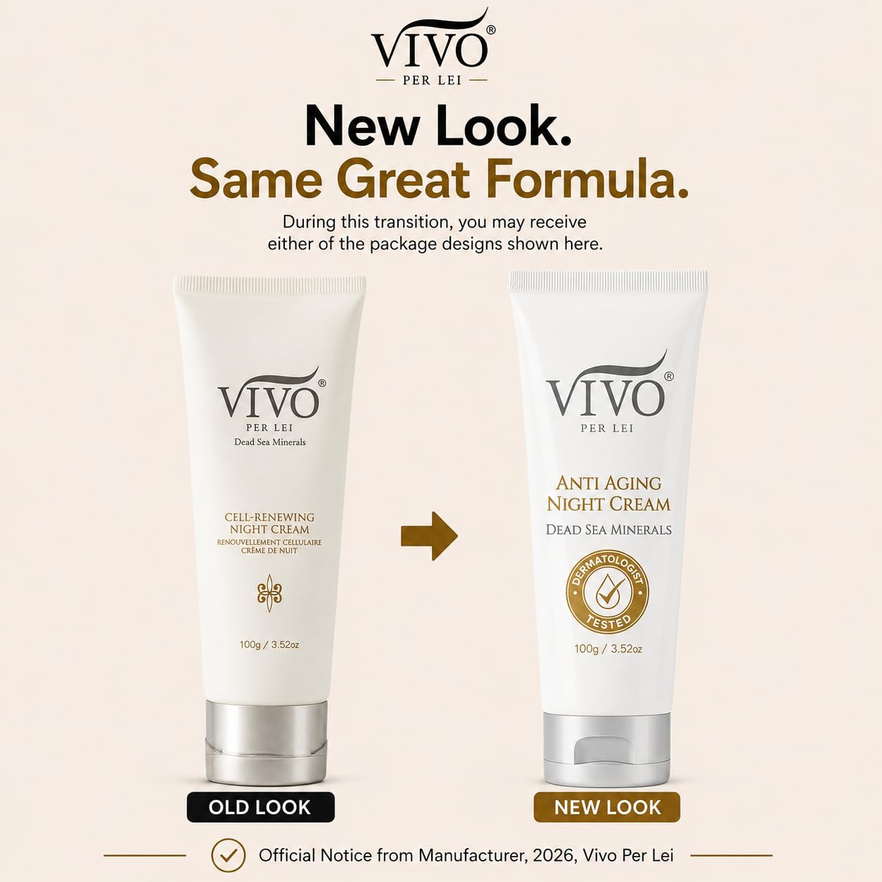 Vivo Per Lei Dead Sea Day Cream and Night Cream Set - 3.52 Oz Each