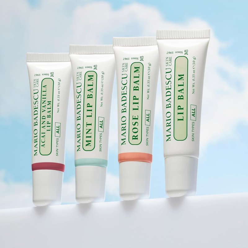 Mario Badescu Moisturizing Mint Lip Balm for Dry Cracked Lips, Infused with Coconut Oil and Shea Butter, Ultra-Nourishing Lip Care Moisturizer for Soft, Smooth and Supple Lips, 3 Pack
