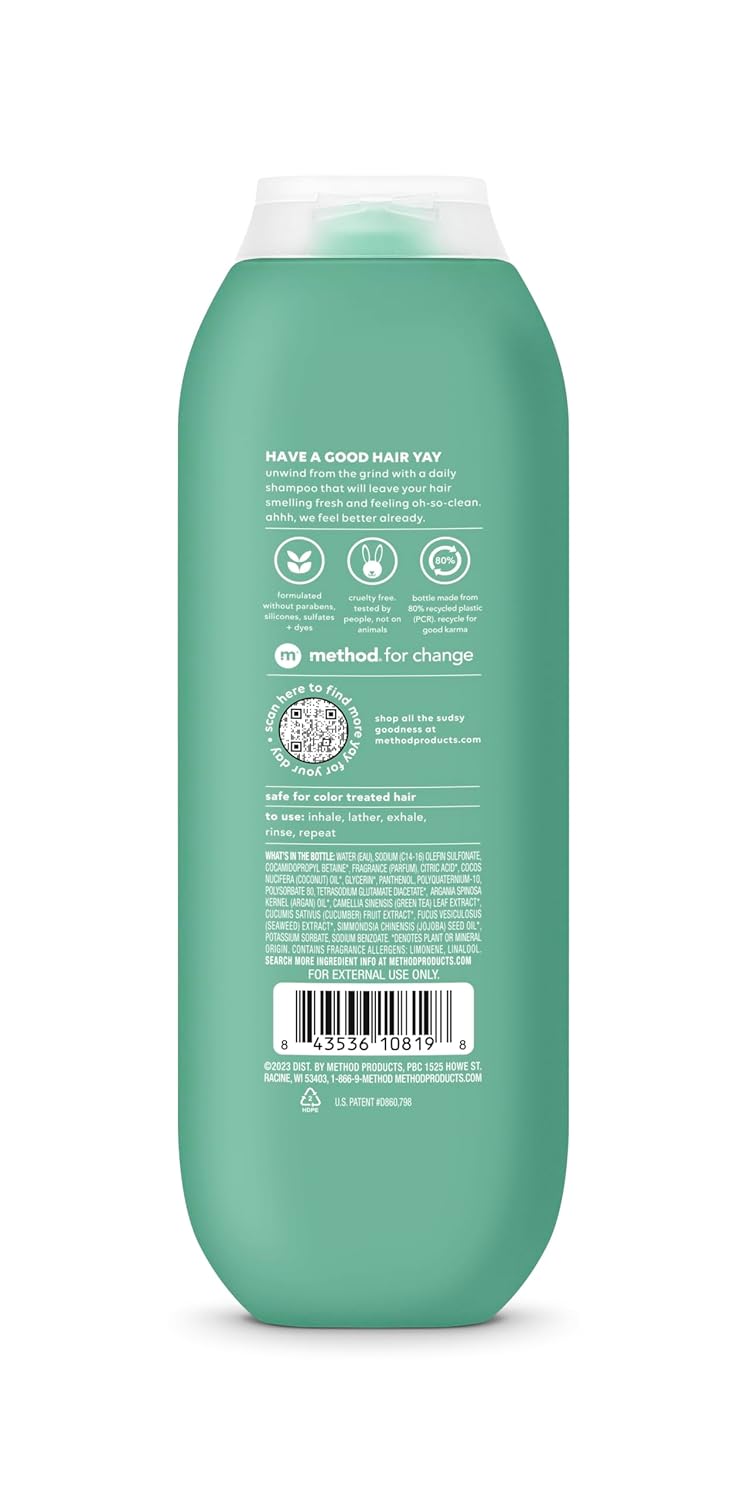 Method Volumizing Shampoo, Pure Peace with Rose, Peony, and Pink Sea Salt Scent Notes, Paraben and Sulfate Free, 14 oz (Pack of 3)