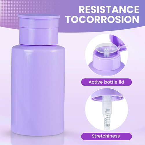Push Down Pump Dispenser Bottles: Refillable Liquid Containers for Alcohol, Nail Polish Makeup Remover, Salon, Hospital, Travel Use