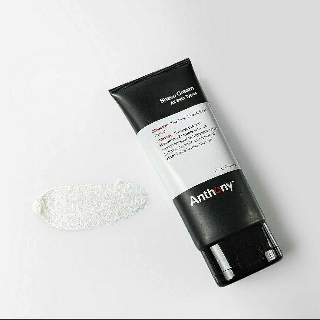 Anthony Shaving Cream Mens Sensitive Skin: Squalane, Eucalyptus, Spearmint and Rosemary Extracts, Help Soothe, Refresh, Cool, and Condition Your Skin for Shave 6 Fl Oz 2 Pack