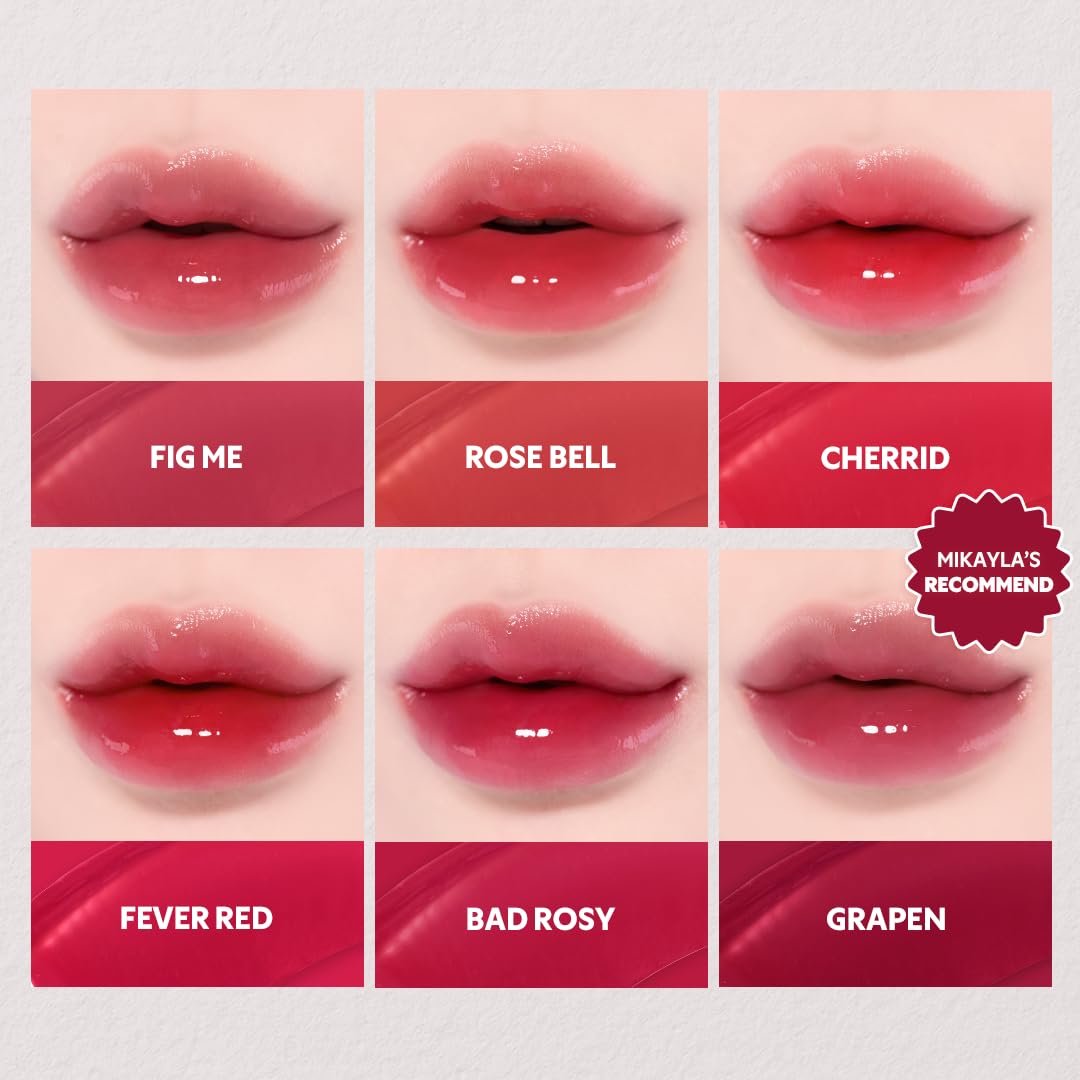 TIRTIR [*Mini Size Waterism Tinted Lip Gloss #24 Lovably, 0.06 Fl Oz – Kiss Ready Lipgloss, 12H Long Lasting Non Sticky Natural Tinted Glow Korean Multiuse Cheek and Lip Tint for Women gift