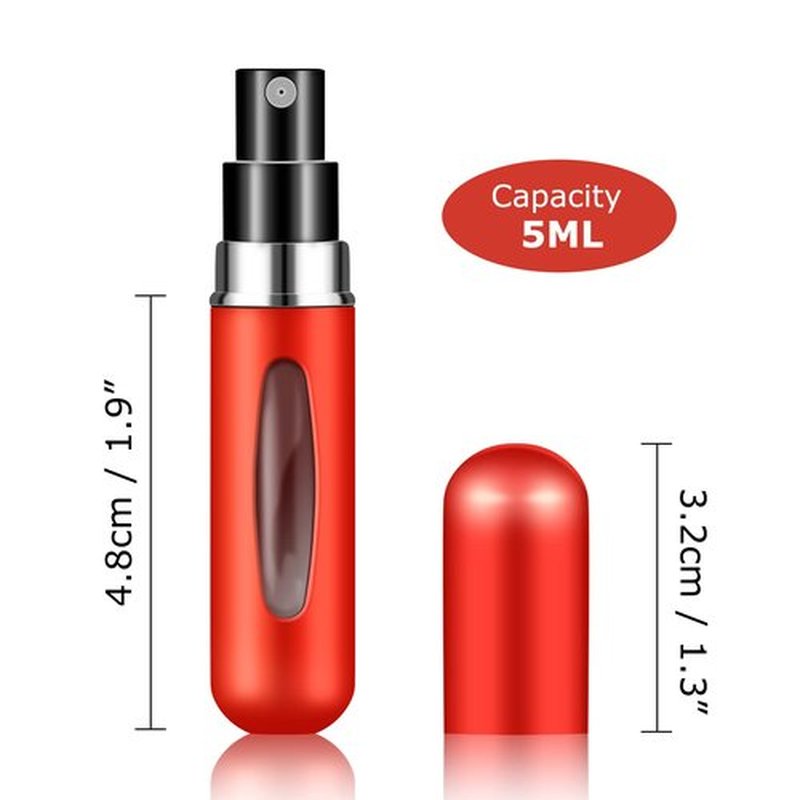 Fivexing 2Pcs Refillable Perfume Atomizer Bottles,Portable Mini Separate Perfume Bottle,Travel and Outings Spray Boxes Dispensers 5ml/0.2oz(Red)