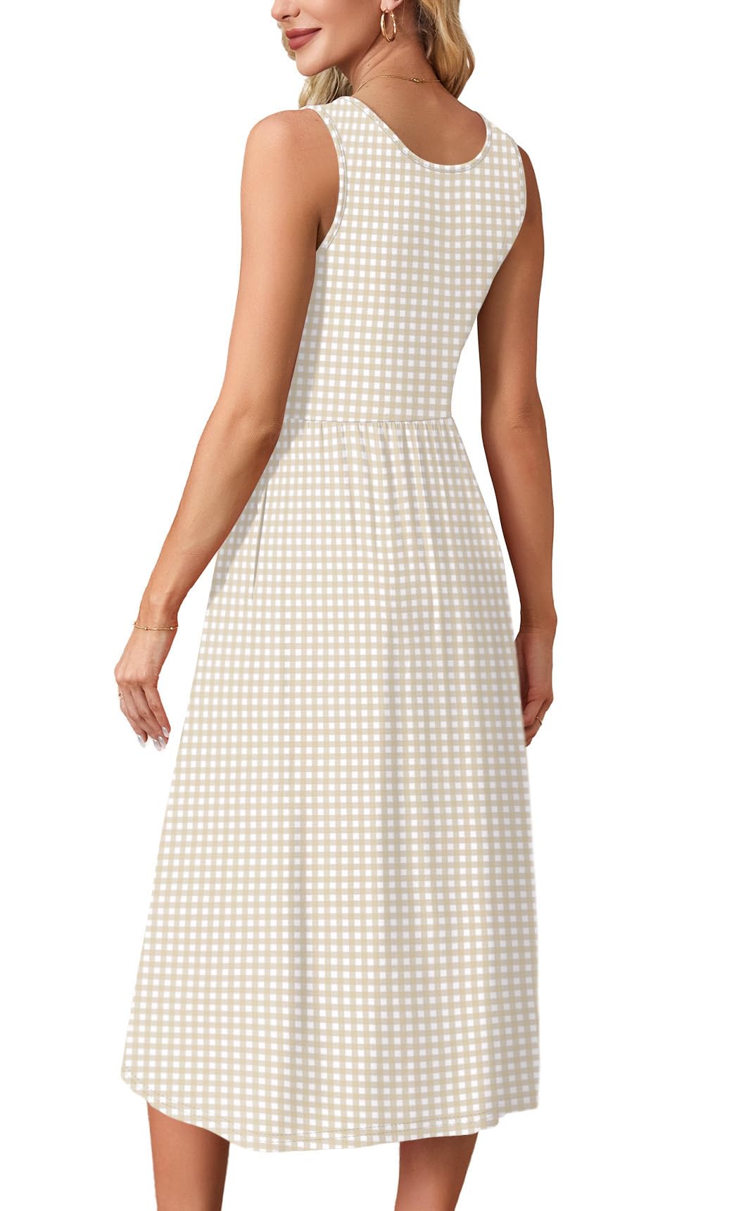 WIHOLL Summer Dresses for Women Flowy Casual Midi Dress Beach Vacation Sundresses with Pockets
