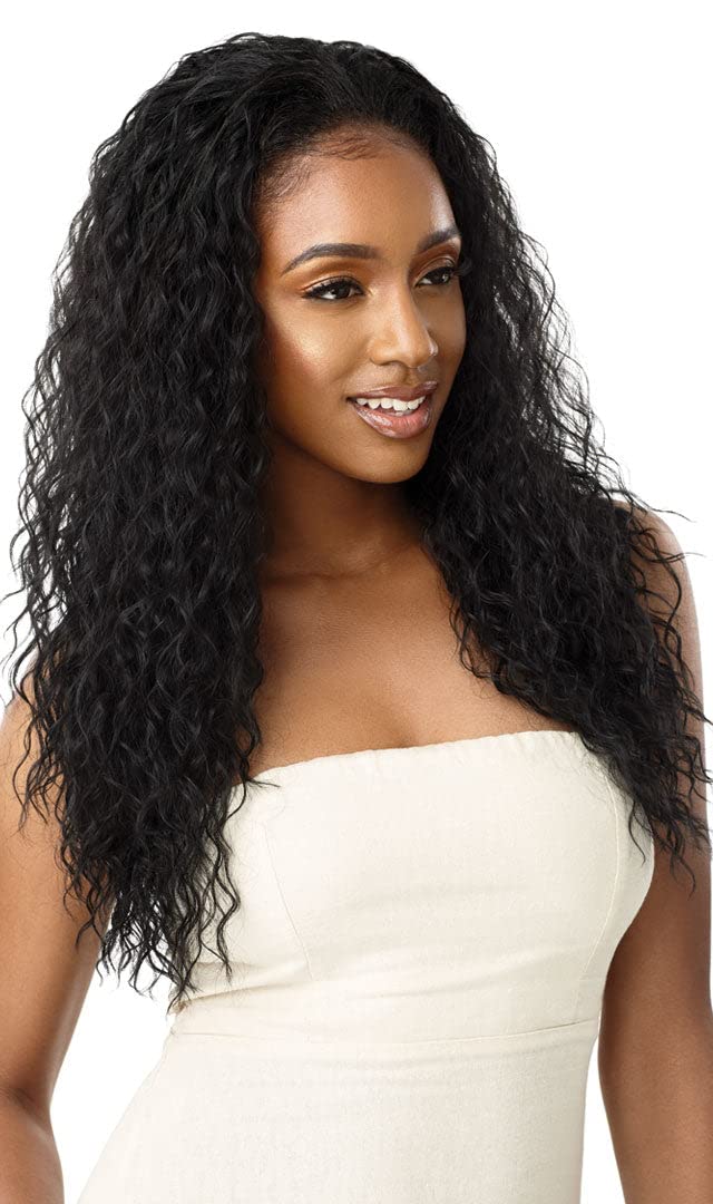 Outre Quick Weave Wet & Wavy Style Synthetic Half Wig BEACH CURL 24" (1B)