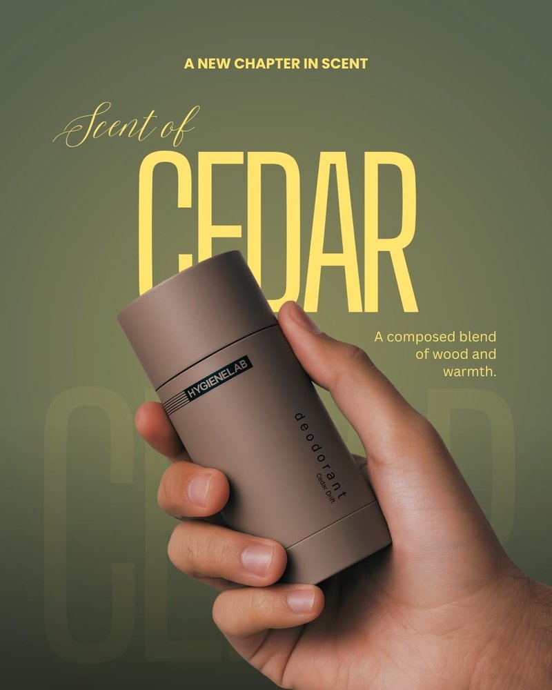 Men's Aluminum-Free Deodorant | EWG Verified, Non-Toxic Odor Protection with Essential Oils - Cedar Drift Scent