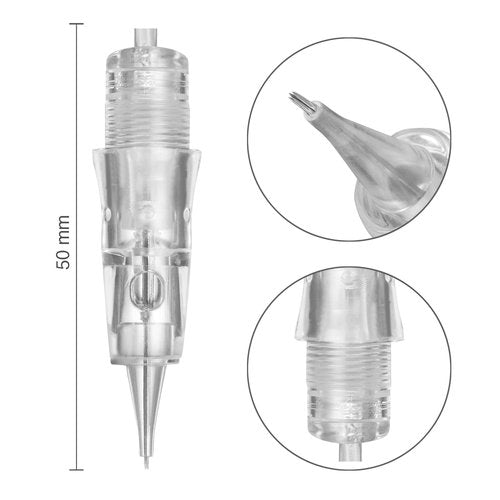CHUSE C22 Prevents Ink Spitback Safety Tattoo Pro Cartridges Needles Permanent Makeup Needles Box of 10Pcs (5R 0.3)