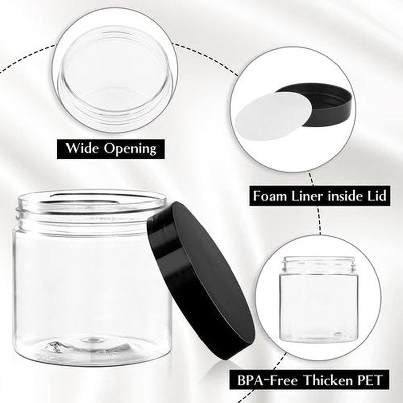 36 Pack 4 Oz Plastic Container Jars with Lids and Labels BPA Free, TUZAZO Empty Round Clear Cosmetic Containers Plastic Slime Jars for Lotion, Cream, Ointments, Body Butter, Travel Storage (36)