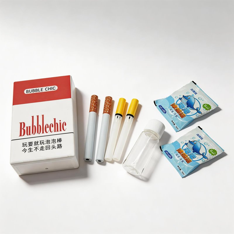 Zeetain Bubble Cigarette Pack – Realistic Fake Cigarette Bubble Blower with Bubble Solution, Mini Cigarette Bubbles Maker for Stress Relief, Fun Party Gift for Adults