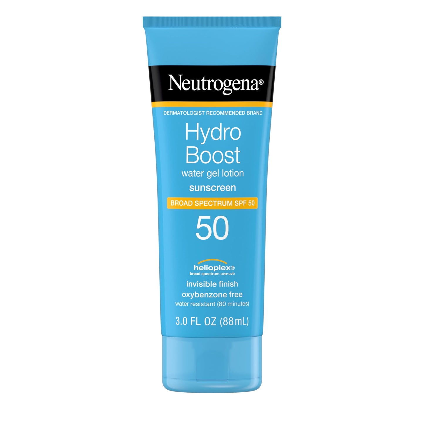 Neutrogena Hydro Boost Moisturizing Water Gel Sunscreen Lotion with Broad Spectrum SPF 50, Water-Resistant & Non-Greasy Hydrating Sunscreen Lotion, Oil-Free, 3 fl. oz, Pack of 3