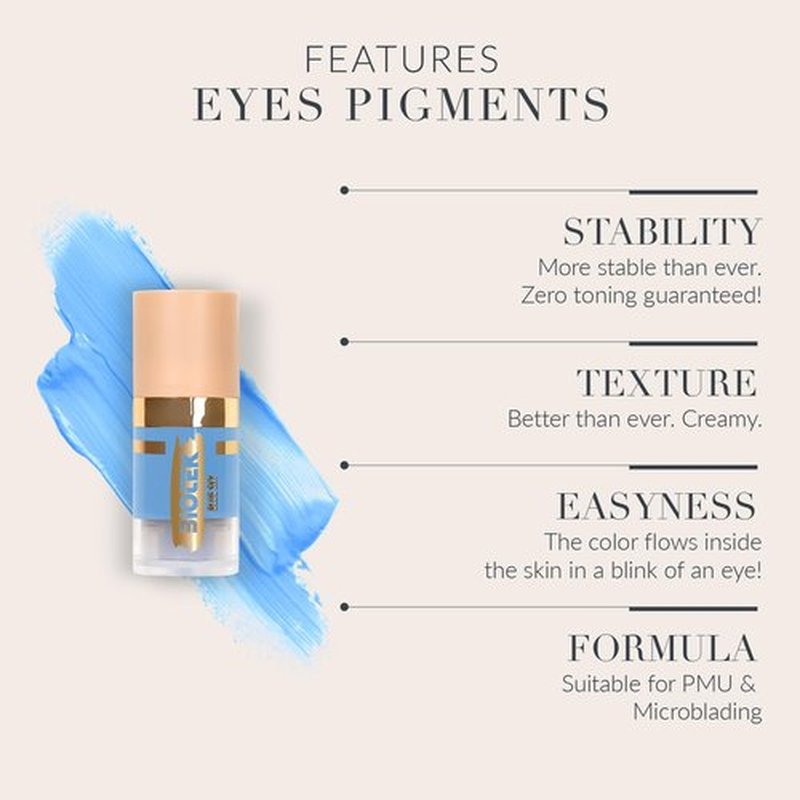 Eyes Pigment for Permanent Makeup - Cool Light Blue Color for Eyes and Eyeliner - Blue Sky 0,24 fl.oz.