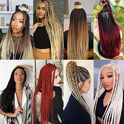 Unionbeauty 8 Packs Pre Stretched Braiding Hair 26 Inch Synthetic Natural Black Braiding Hair Hot Water Setting Crochet Hair for boho box Braid Soft Yaki Texture Hair Extensions Crochet Braids(1B#)