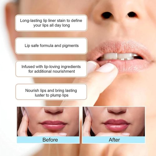 2PCS Timbersonic Peel Off Lip Liner,Timbersonic Peel Off Lip Stain,Timbersonic Lip Stain,Long Lasting Lip Stain Peel Off,Timbersonic Peel Off Lip Stains For Women,For All Skin Type (#01+#03)