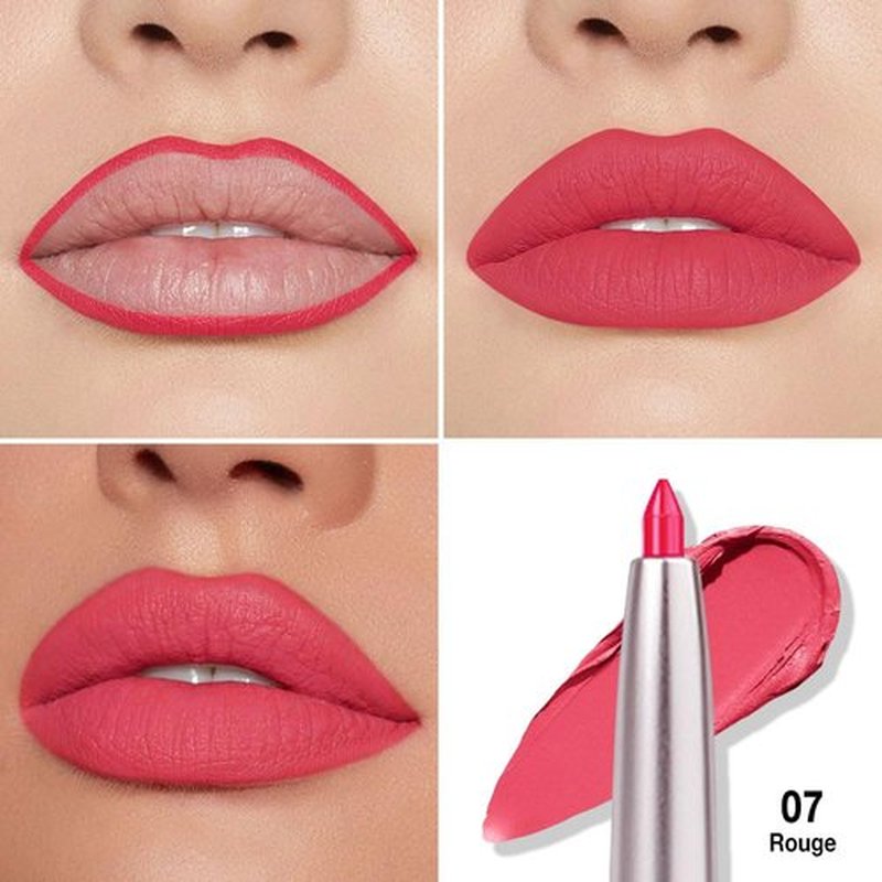 lip liner pencils, Modern Classic Lip Liner, Lip Liner Pigmented Vegan Matte, Lasting Finish Lip Liner, Luxurious Creamy Long Lasting Lip Liner, Prevents Feathering and Fading (11#Rogue Red, 1)