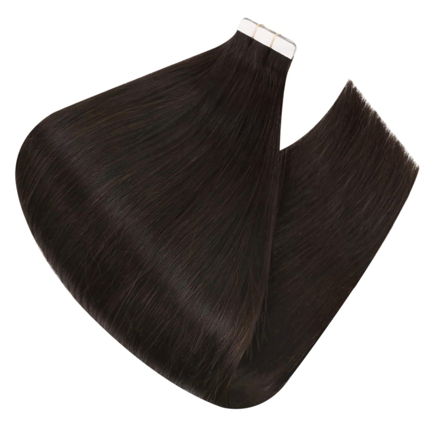 Ugeat Hair Extensions Real Human Hair Tape in Brown Remy Hair Dark Brown Tape on Real Hair Extensions Seamless Tape ins Brunette Human Hair Extensions Skin Weft for Women 14In 20pcs 40G