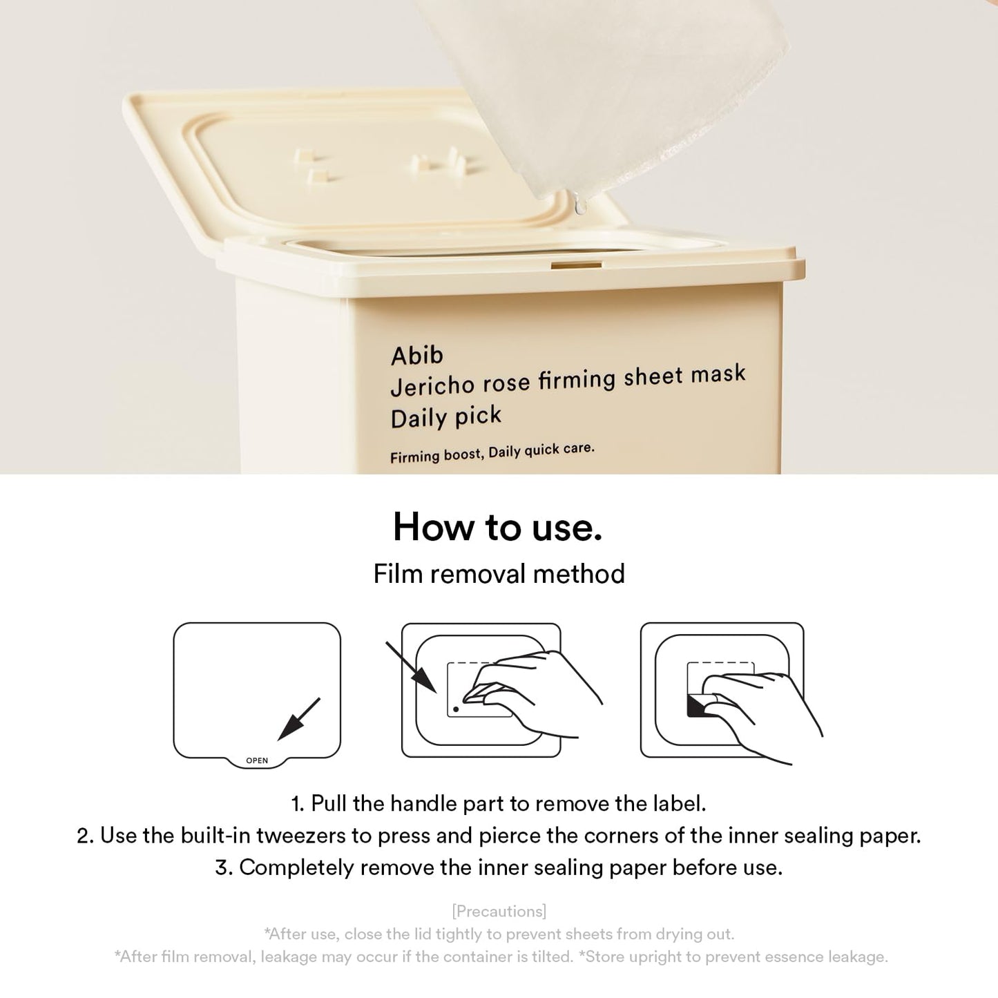 Abib Jericho Rose Sheet Mask Daily Pick, 30 Sheets, Korean Sheet Mask for Skin Elasticity, Firming