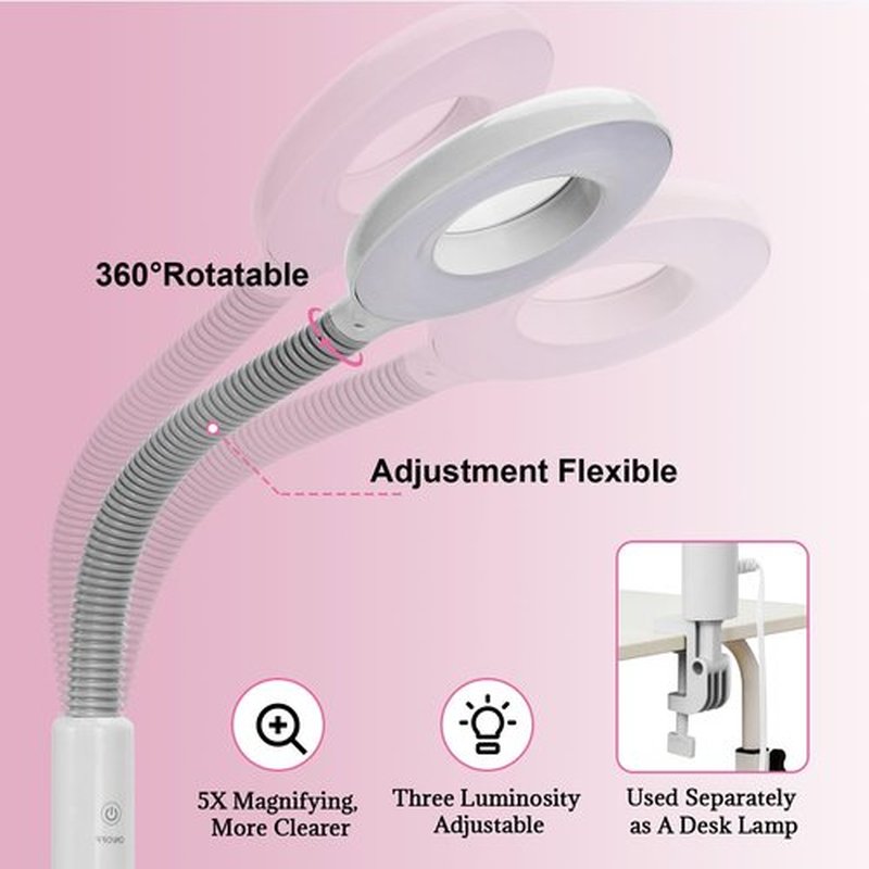 Professional Facial Steamer, 3 in 1 Facial Steamer with 5X Magnifying Lamp Hot&Cool Mist, Esthetician Steamer on Wheels, Stand Face Steamer with Time Setting for Home Salon Spa