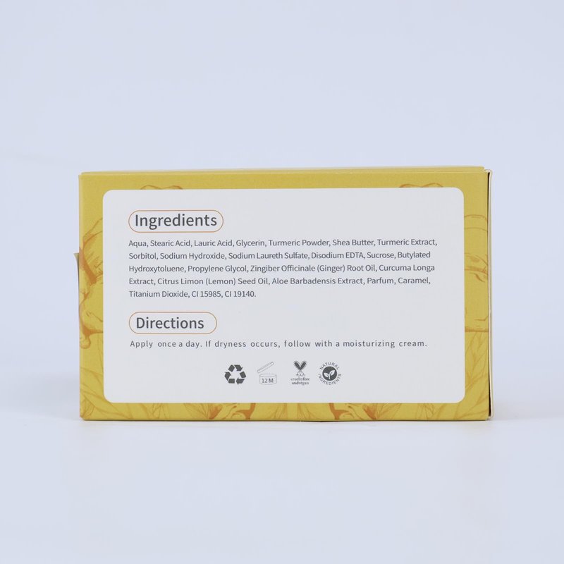 LIYALAN Turmeric Soap Bar 3.88 oz each Bar for Face and Body evens out skin tone,Smooth Skin,Cleansing Handmade Soap contains 3 bars with a fresh ginger and lemongrass scent