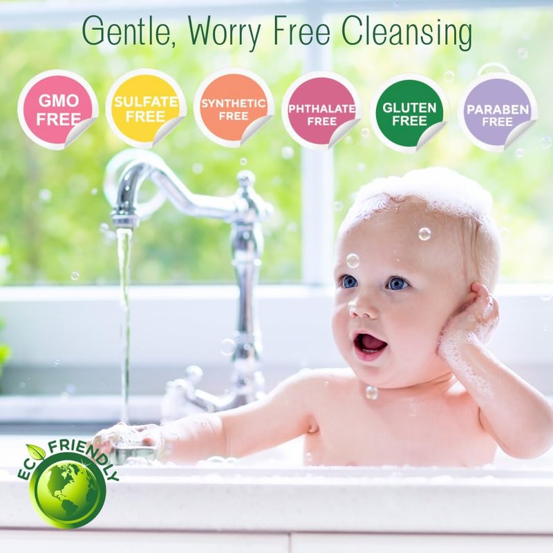 Brittanie’s Pure Castile Liquid Soap Refill, Baby, 32 Ounce Pack of 2 | Dish Soap, Hair & Body, Home, Gentle and Pure, Made with Natural Luxurious Oils, Vegan & Gluten Free Non-GMO