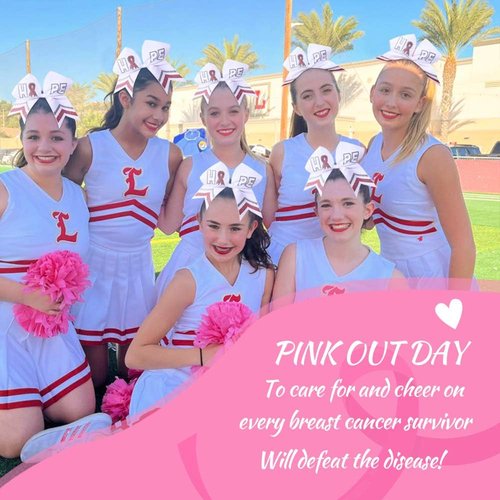 Subesty 7" Large Breast Cancer Awareness Girls Cheerleader Hair Bow Elastic Ponytail Holder For Girls Women Set Of 10