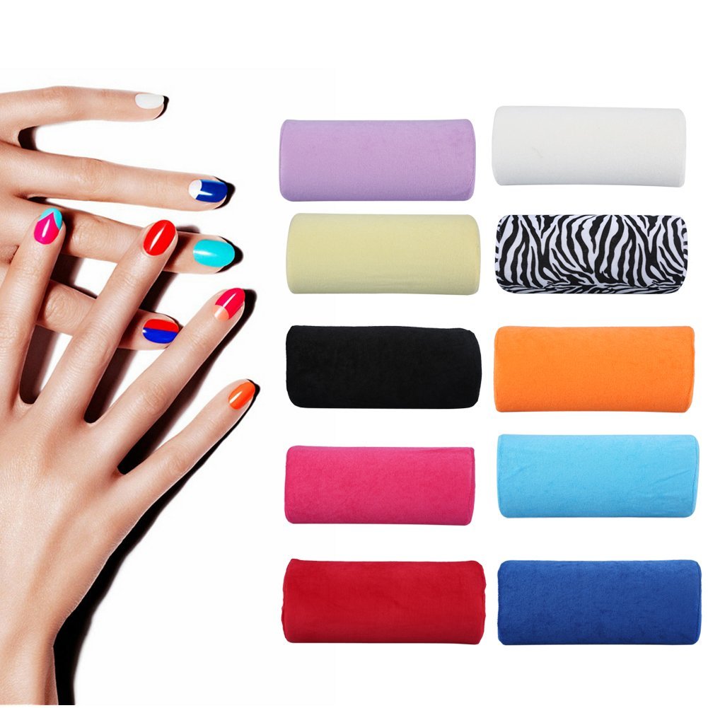 Nail Pillow, Salon Nail Hand Rest Cushion Detachable Washable Hand Holder Cushion Nail Art Soft Sponge Pillow Nail Art Manicure Tool (Black)