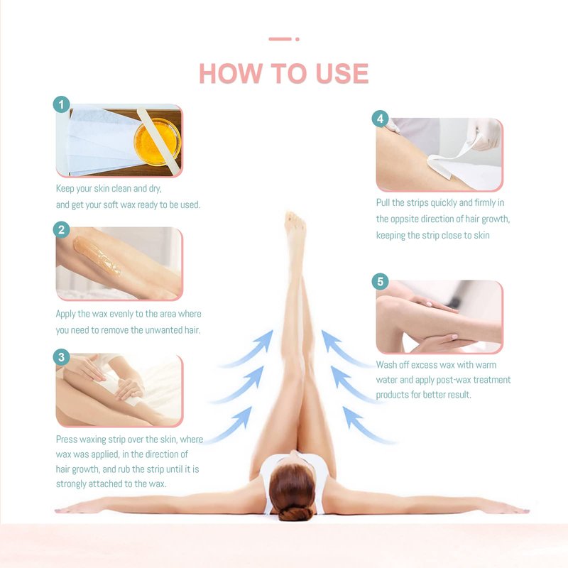 CharMyth Wax Strips Facial and Body Hair Removal Waxing Strips, Non-Woven Wax Strips for Women and Men Body Wax Strips, Wax Strips for Bikini Leg Eyebrow Face Hair Removal (250 PCS)