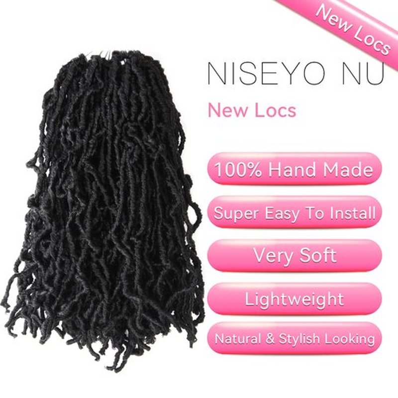 12 Inch Soft Locs Crochet Hair 6 Packs Short New Faux Locs Pre-looped Natural Black Dreads Locks 1B(Natural Black)