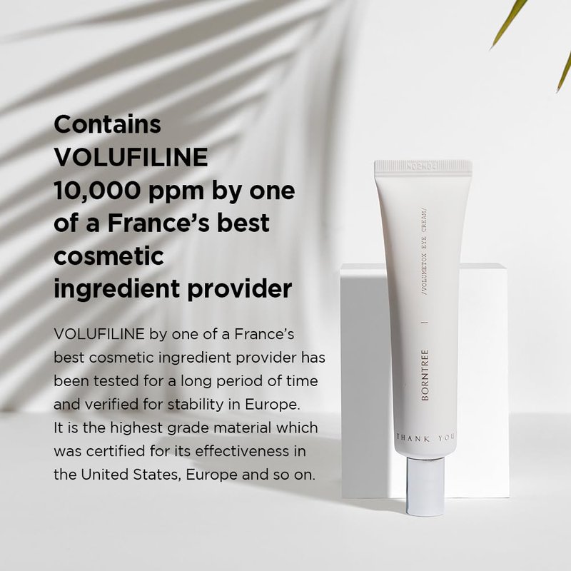 BORNTREE Volumetox Eye Cream 1.01 fl oz with VOLUFILINE 10,000ppm for Skin Elasticity and Anti-Aging