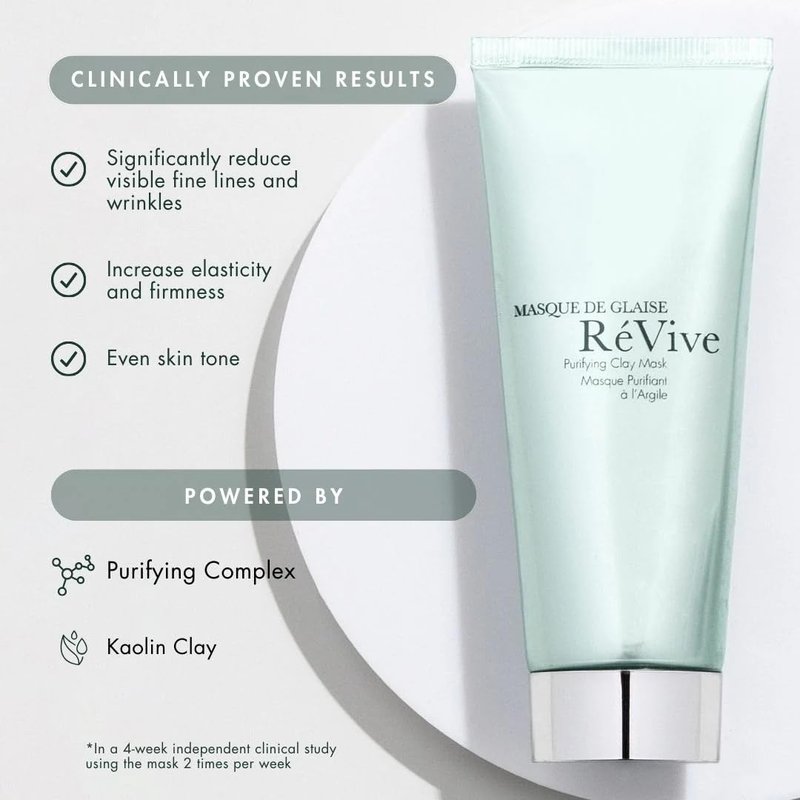 RéVive Purifying Clay Mask - Deep Cleansing Face Mask Infused with Kaolin Clay to Firm, Hydrate & Rejuvenate Skin - Helps to Reduce Fine Lines & Increase Elasticity (2.5 fl oz)