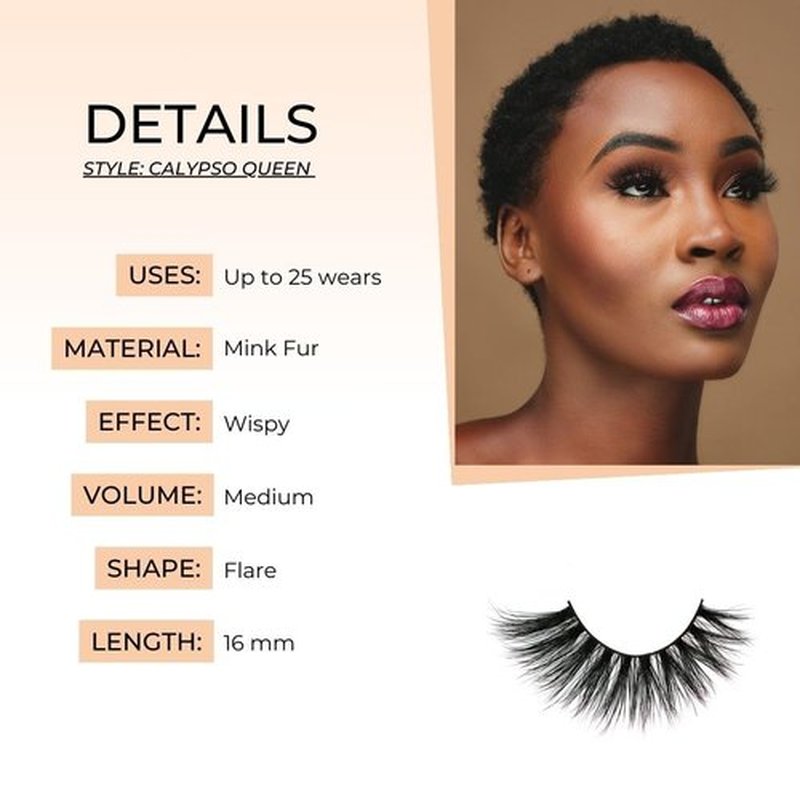 Hummingbird Kiss Calypso Queen 3D Mink Lashes | Flare Cat Eye Lashes Volume | Reusable up to 25 wears | Natural Look False lashes