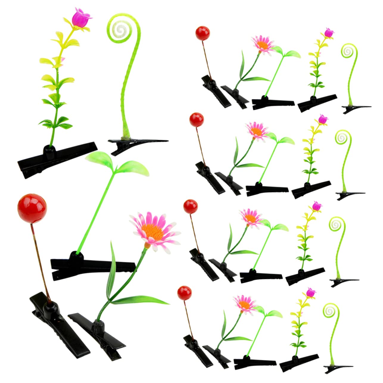 150 Pcs Simulation Plant Hair Clip Sprout Hair Clip Mini Plant Hair Clips Green Plant Hair Clip Plant Hair Barrettes Grass Hair Clip Plant Barrettes Flower Clips for Hair