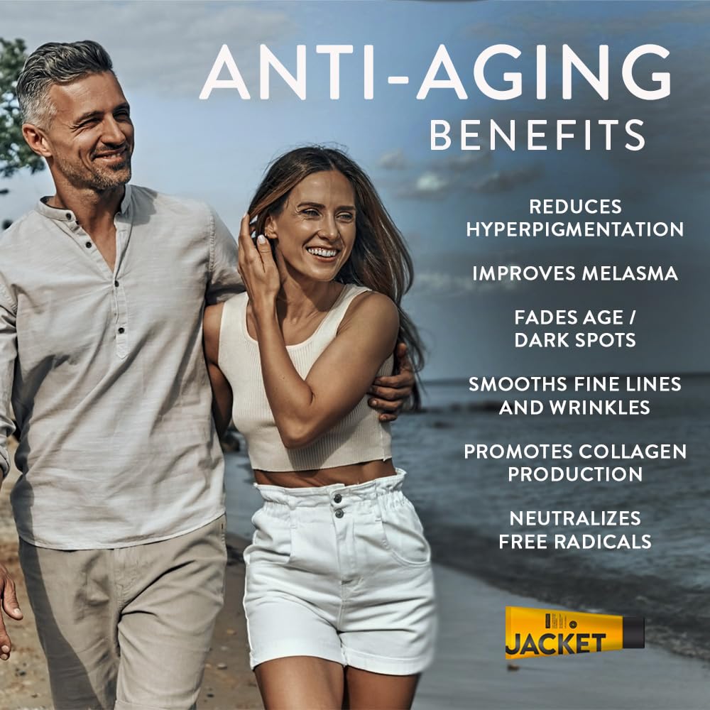 JACKET Sunscreen SPF 50+ | Mineral Sunscreen with Vitamin C | Water Resistant 80 Min, Natural, Reef Safe | UVA/UVB Broad Spectrum Protection for Face & Body, 4 FL Oz