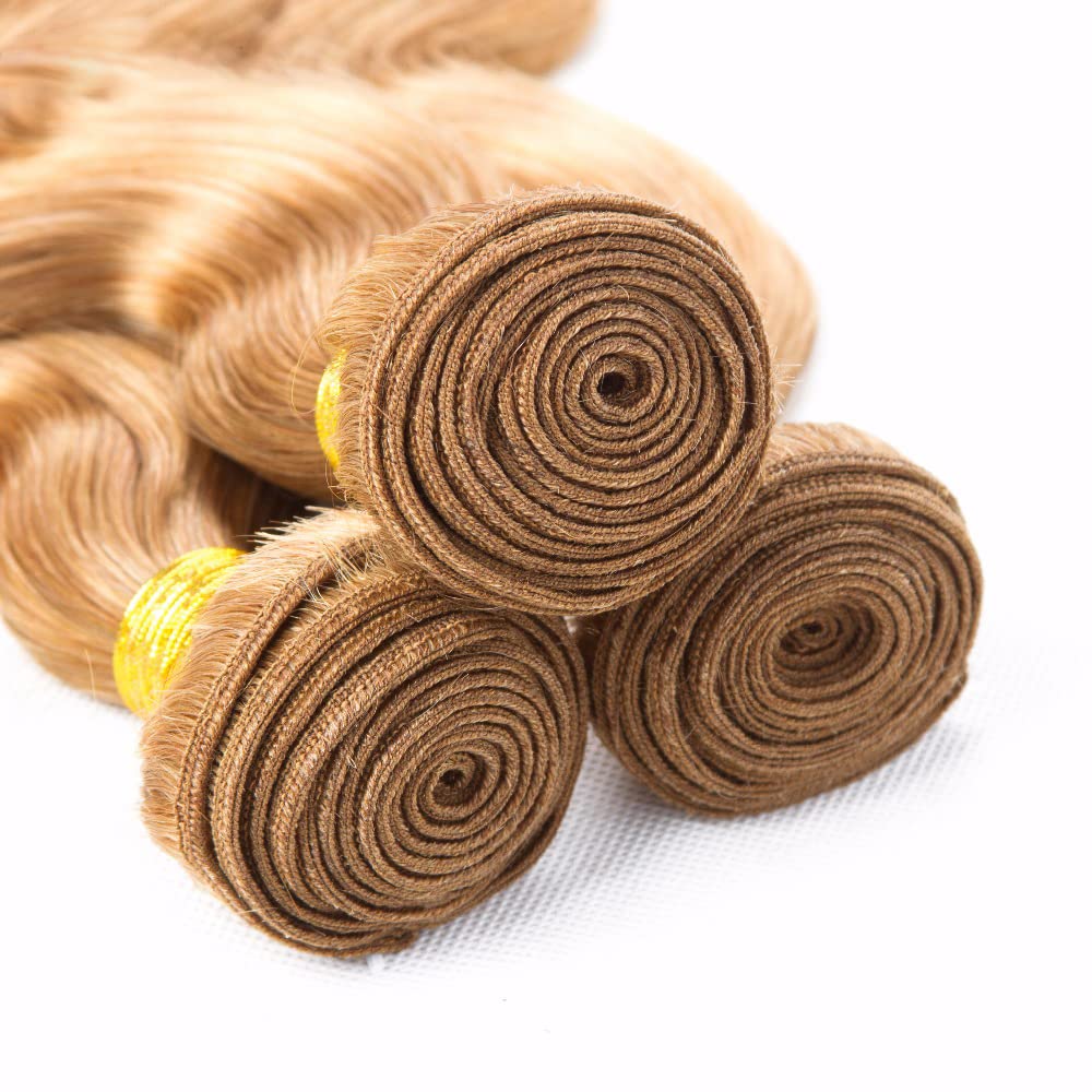 Blonde Bundles Human Hair Honey Blonde Body Wave Bundles 22 22 Inch Color #27 Human Hair Bundles Peruvian Golden Blonde Body Wave Bundles Hair Weave 200g