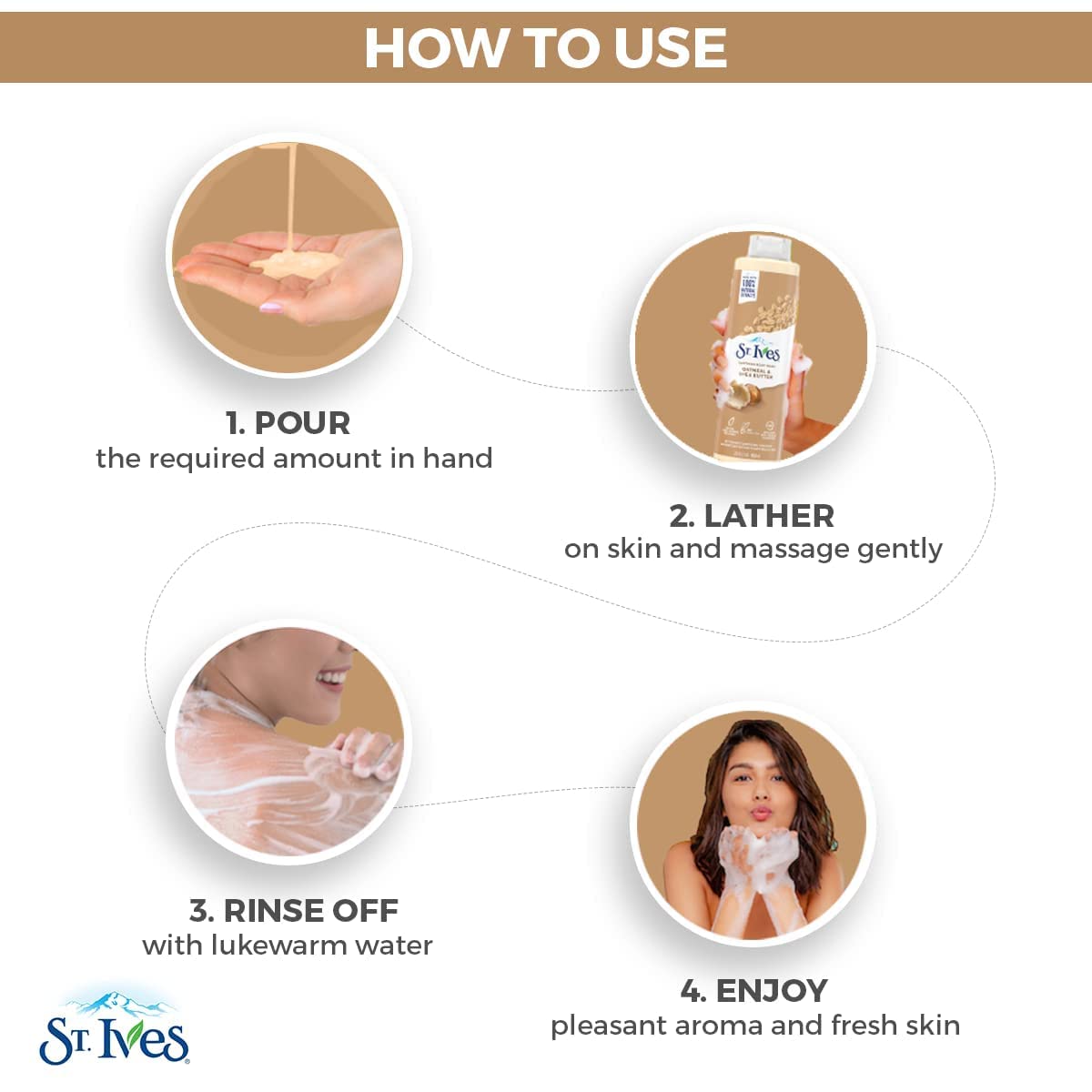 St. Ives Oatmeal and Shea Butter Moisturizing Body Wash 13.50 oz (Pack of 3)