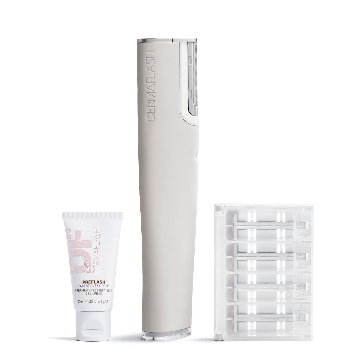 DERMAFLASH LUXE+ Sonic Dermaplaning Tool for Face Peach Fuzz Removal, Anti-Aging and Exfoliation, Stone