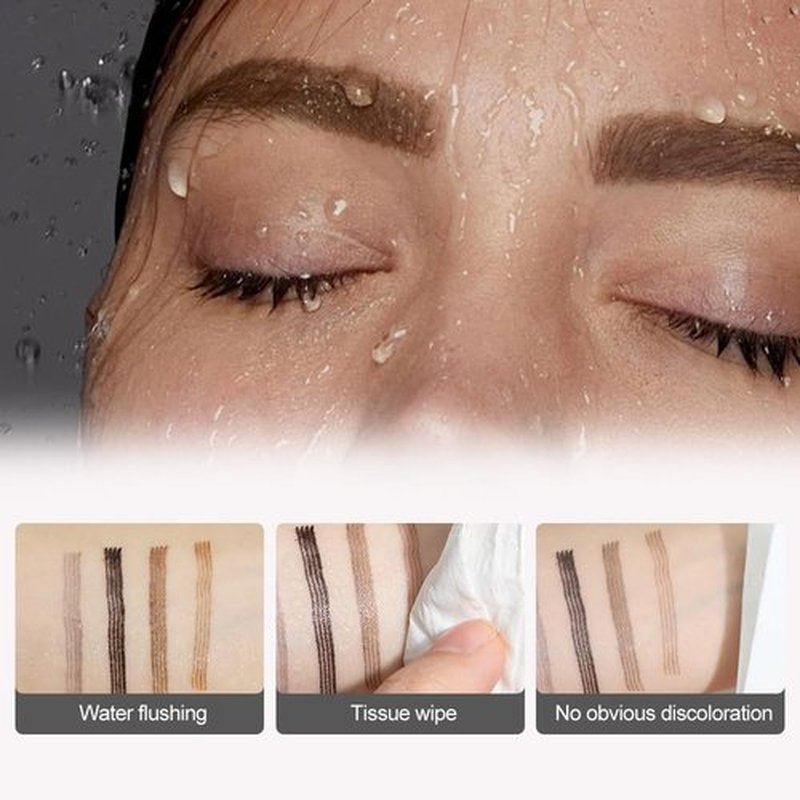 Microblading Eyebrow Pen, 2024 New Magic Eyebrow Pencil, 3D Waterproof Microblade Brow Pen with 4-Tip, Long-Lasting Fine Stroke Brow Pencil Natural Makeup (Reddish Brown)