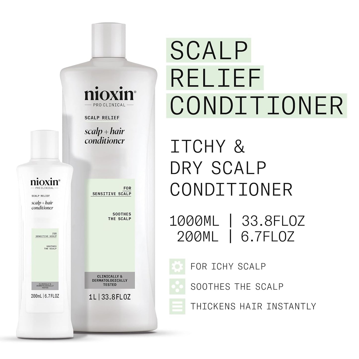 Nioxin Scalp Relief Hair Conditioner | Soothes, Hydrates, & Thickens Hair | For Sensitive, Dry, and Itchy Scalp | Made with Aloe Vera & Vitamin E